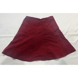 GAP Midi Skirt Womens 1 Red Textured A Line Vintage Y2K Lined 100% Cotton